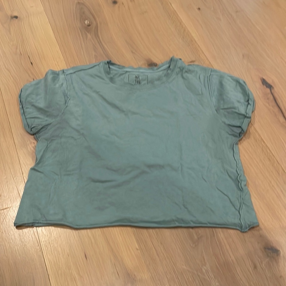 free people cropped shirt with cool inside out looking trim size small